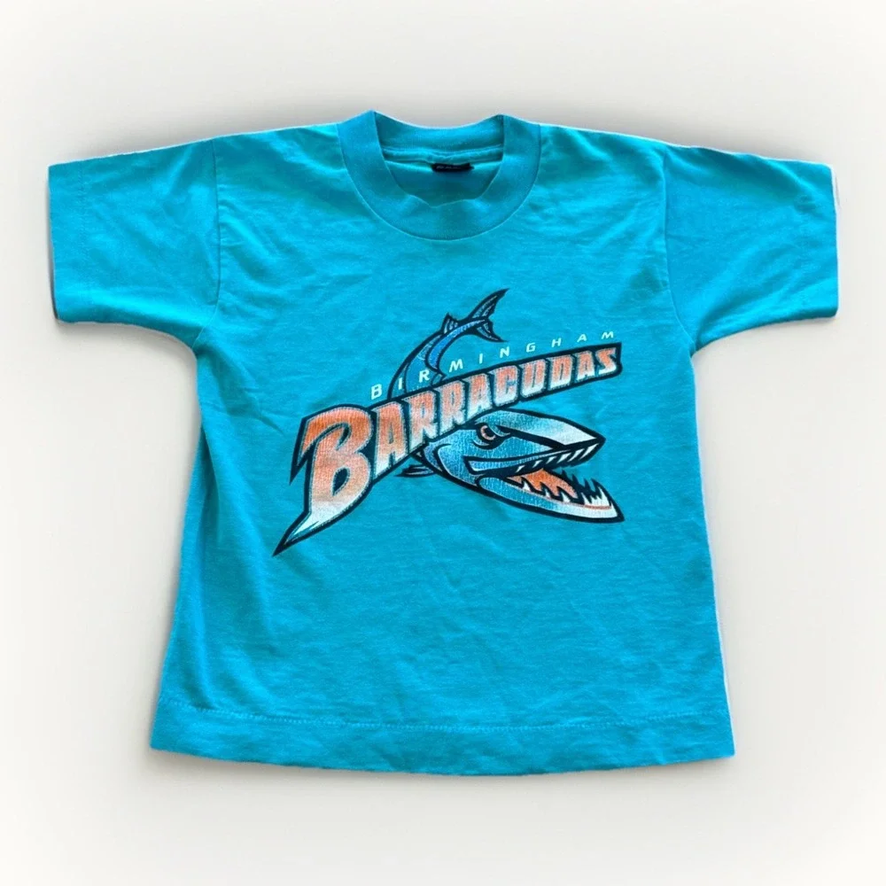Vintage Birmingham Barracudas Shirt‎ Youth Small CFL Football Alabama 90s